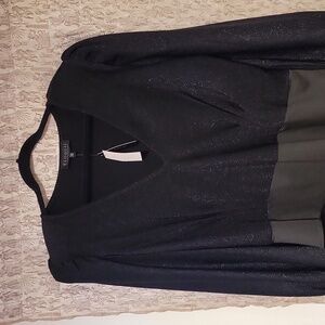 Eloquii Bodysuit Long Sleeve V Neck Sequin Knit Plus SZ 22 Chic!